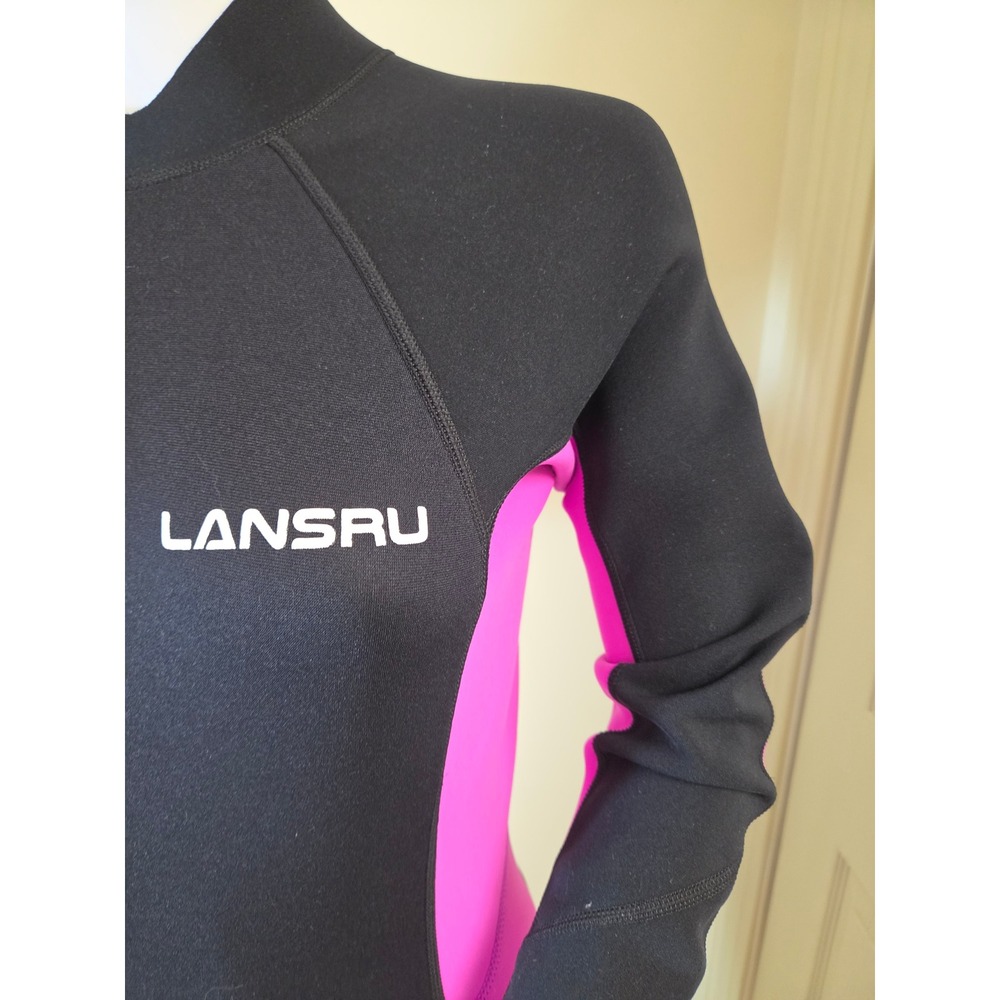 Lansru Womens 3mm Neoprene Full Body Wetsuit Black Pink Scuba Diving Surfing NWT - Picture 4 of 16